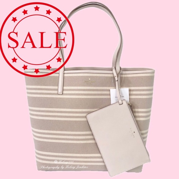 kate spade Handbags - KATE SPADE Striped Reversible Tote Handbag